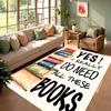 Funny Library Theme Area Rug, Stain Resistant & Non-Slip Floor Mat for Home Office Bedroom Living Room Decor Nordic Carpet