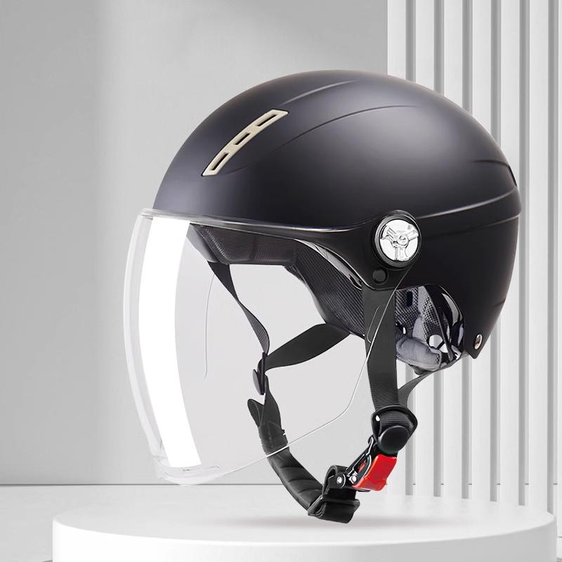Motorcycle Helmet for Woman Men Electric Bike Half Helmet In Summer with Long Visor