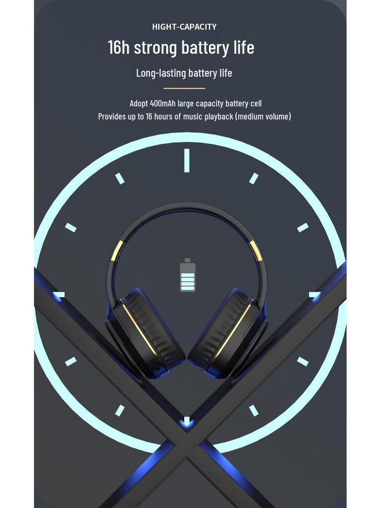 Новые беспроводные Bluetooth-наушники H6 с атмосферной подсветкой и мощными басами, складной и выдвижной дизайн