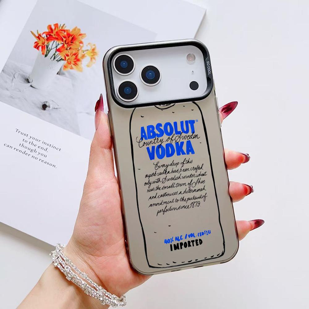 КРУТОЙ Чехол для телефона COOL A-AbsolutS V-VodkaS Для iPhone 17 16 15 14 13 12 11 Pro Max Air Матовый Лазерный Аврора Ударопрочный Funda