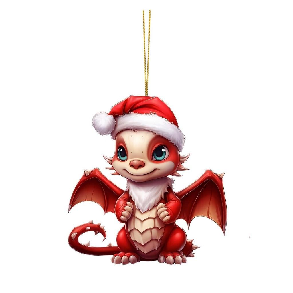 Charming Cartoon Dinosaur Acrylic Ornament For Joyful Christmas Tree Decoration