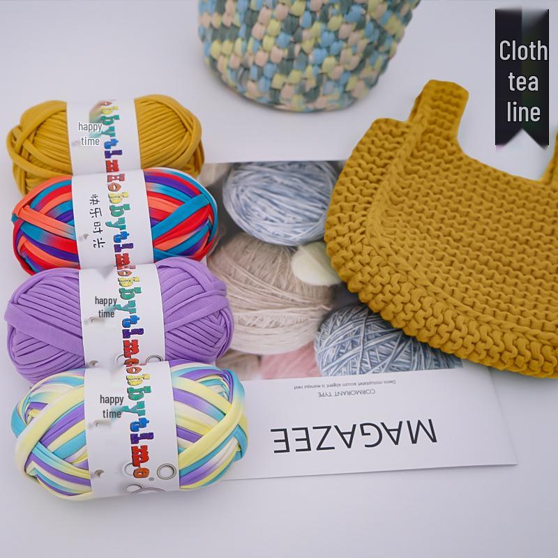 Пряжа из полосок ткани DIY Набор для вязания крючком: Сумка ручной работы, Материал для вязания подушек, ковров и кукол
