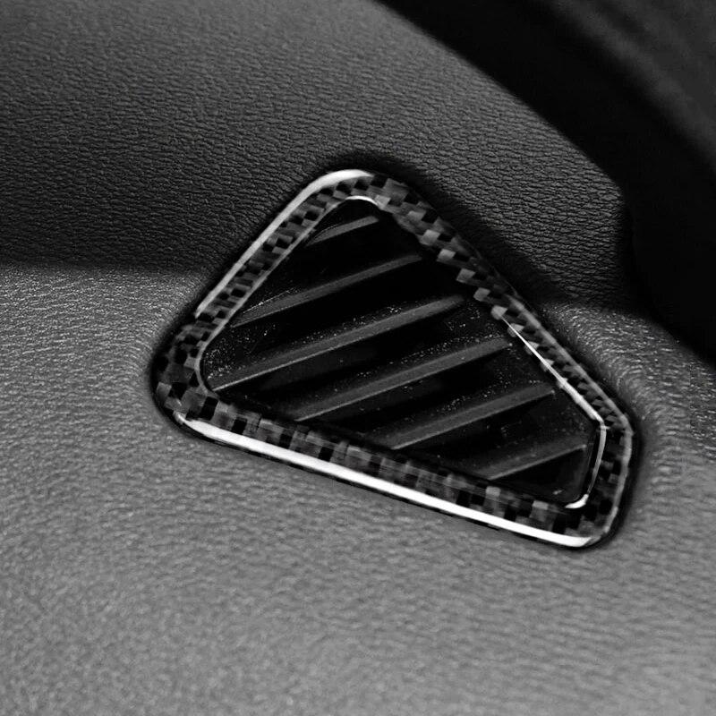 2pcs Car-Styling Real Carbon Fiber Car Air Conditioner Vent Outlet Cover Trim Stickers For BMW X5 F15 2014-2017