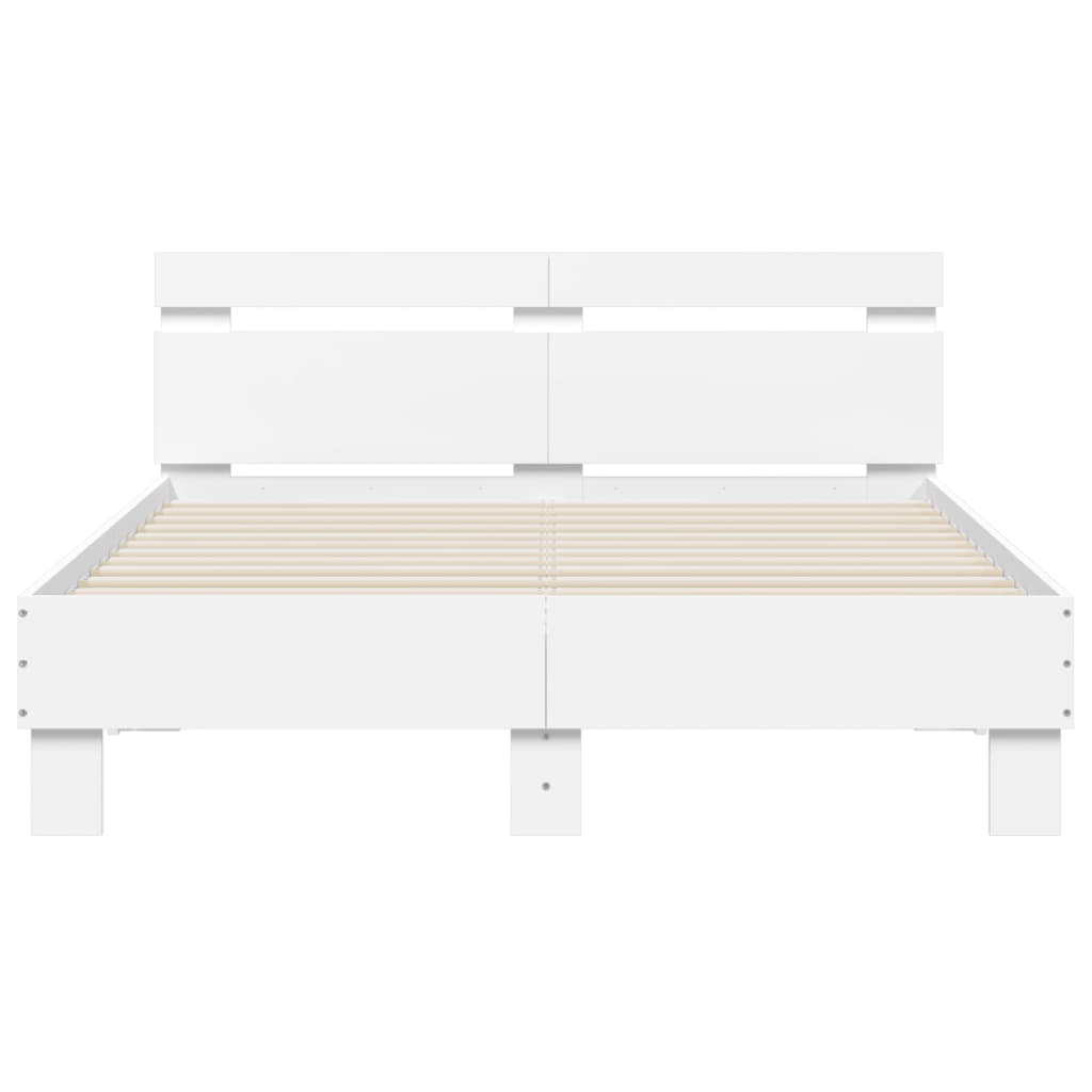 Vidaxl Каркас кровати с изголовьем, Белый, 135x190 см