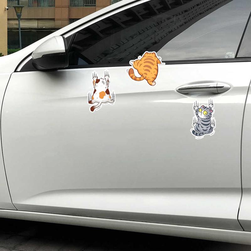 DS100#35.5x15cm Quirky Cat Cartoon Car Decal Self-Adhesive Vinyl Animal Sticker