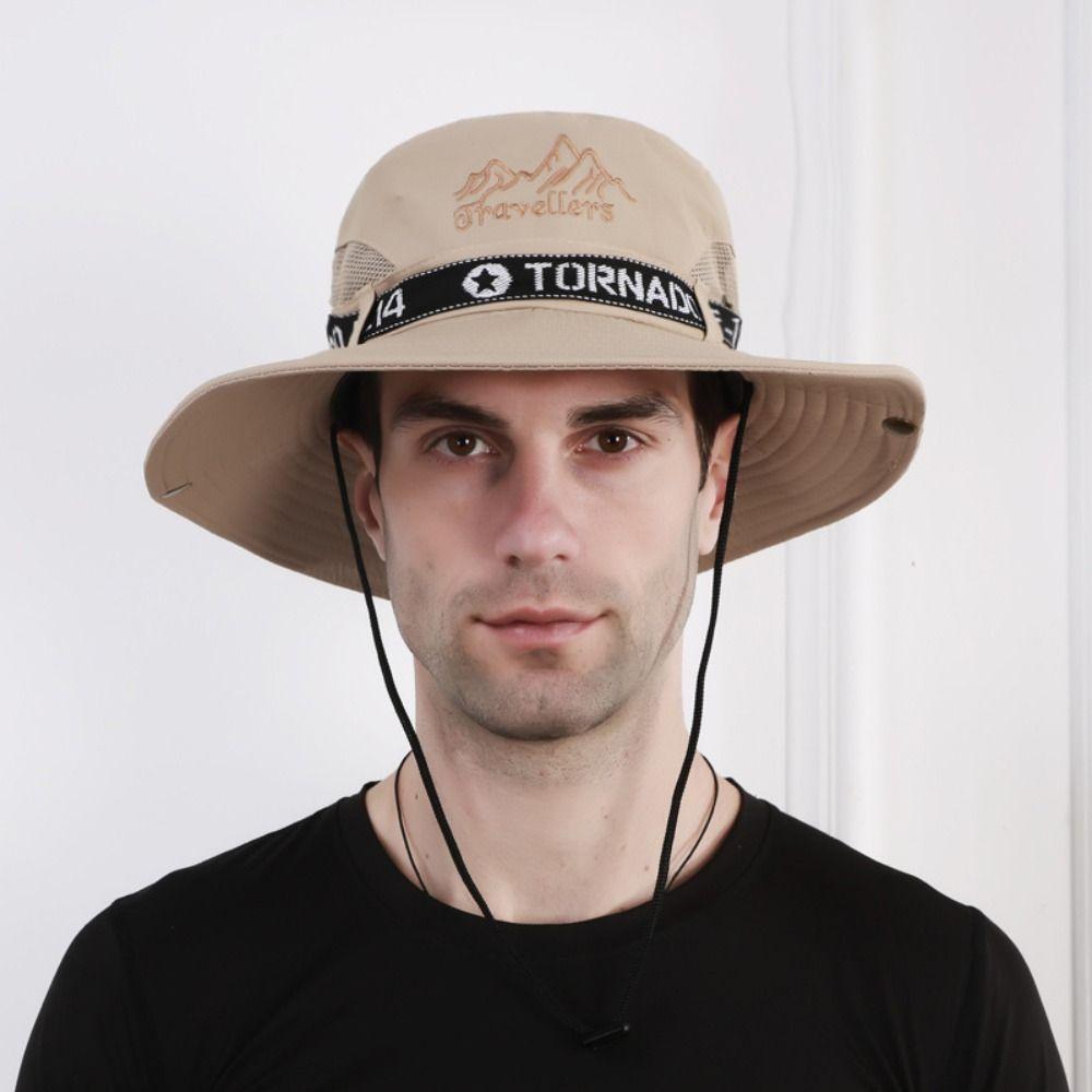 Fishing Camping Hiking Sombrero Summer Wide Brim Bucket Hat Sun Hat UV Protection Cap