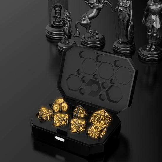 7 шт./компл. светодиодные игральные кости Type-C перезаряжаемые светящиеся многосторонние игральные кости теплое свечение D4