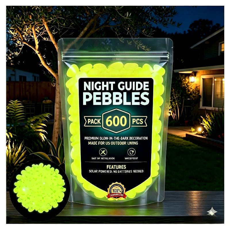 2026 Colorful Glow-in-the-Dark Garden Stones Night Guide Luminous Pebbles Rainbow Glow In The Dark Stepping Rocks Outdoor