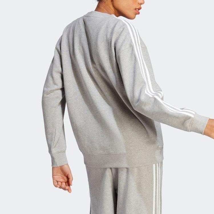 adidas Базовая женская толстовка с тремя полосками Серая IC9905