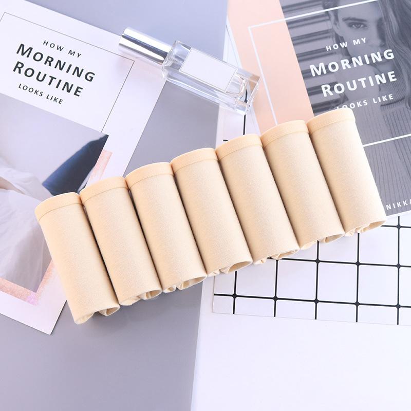 Женские хлопковые трусики, 7 шт./компл., однотонное нижнее белье, удобные трусики со средней посадкой для девочек, дышащие трусы, женское нижнее белье XXL