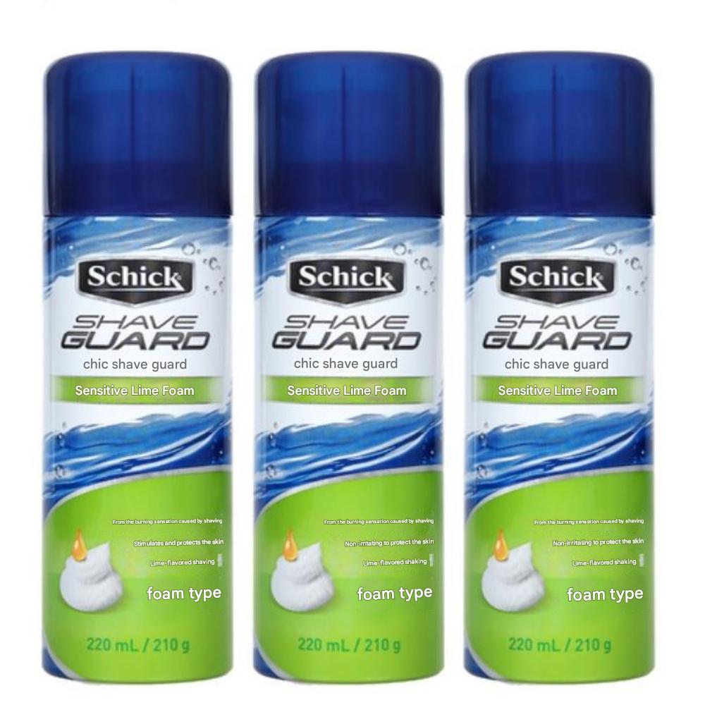 Schick SHAVE GUARD Sensitive Lime Shaving Foam 220ml x 3ea