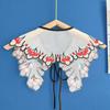Organza Cherry Embroidered Bow Collar Faux Shawl for Women and Children