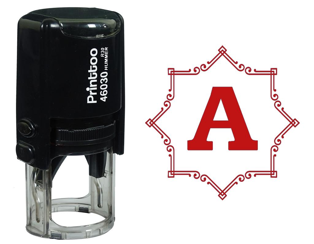 Printtoo Octagon Celtic Swirl Frame Alphabet A Monogram Self Inking Rubber Stamp Office