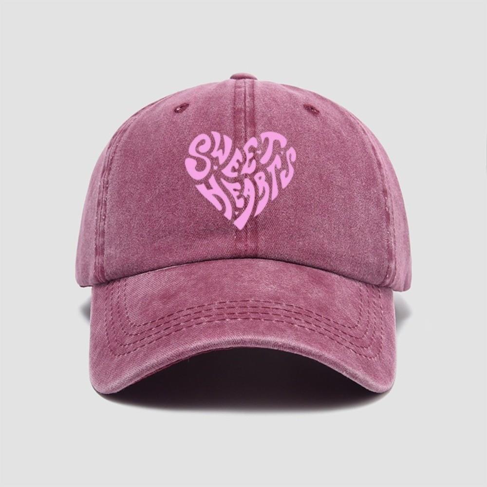 Sweet Heart Printed Visor Baseball Cap For Man Women Hiking Fishing Vacation