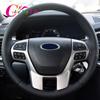 Stainless Steel Car Steering Wheel Logo Circle Trim Stickers for Ford Everest Explorer Ranger 2015 - 2022