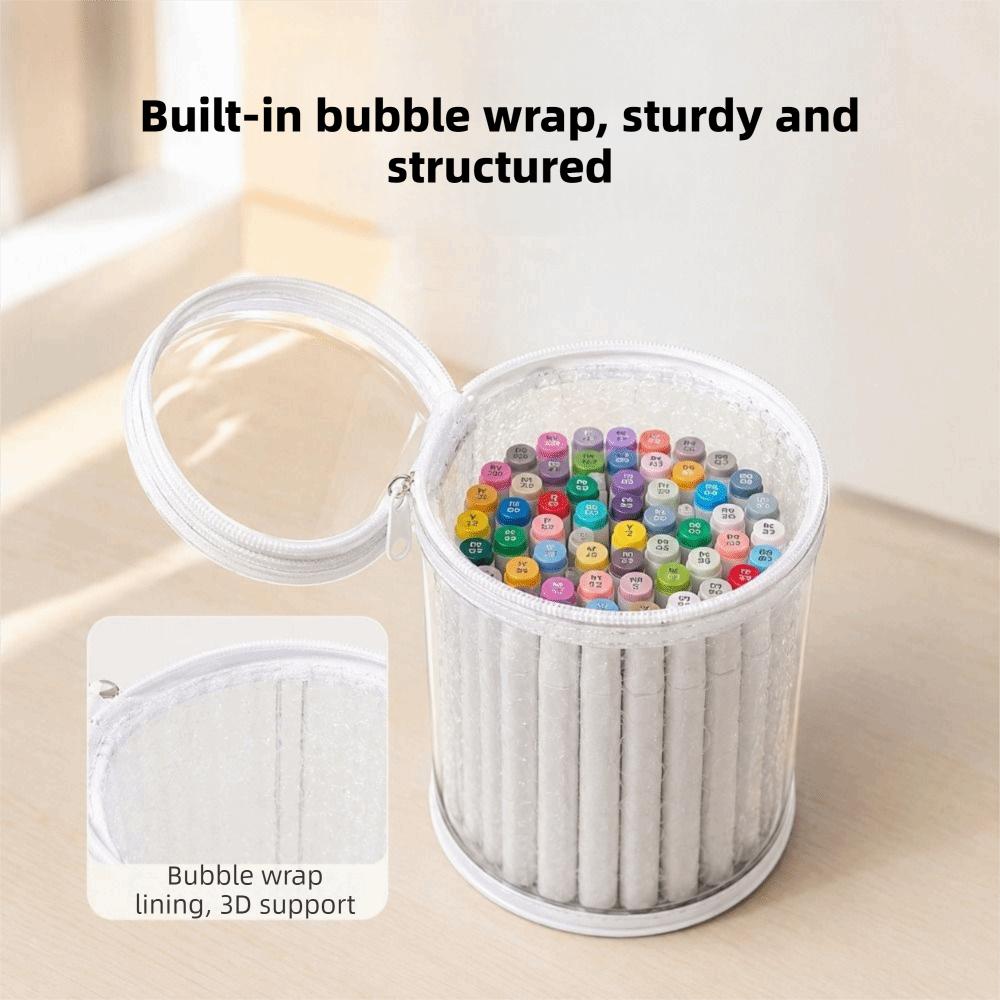 PVC Pen Holder Transparent Stationery Storage Bag Simple Makeup Brush Storage Bag for Home