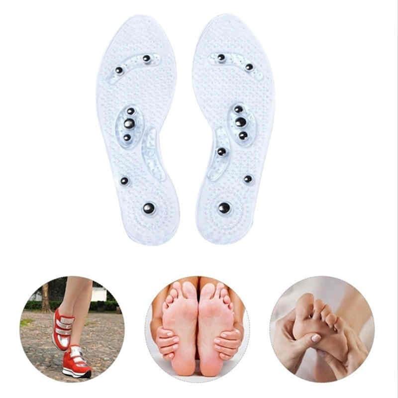 Men Women Magnetic Therapy Insole Transparent Silicone Anti-fatigue Health Care Massage Insoles