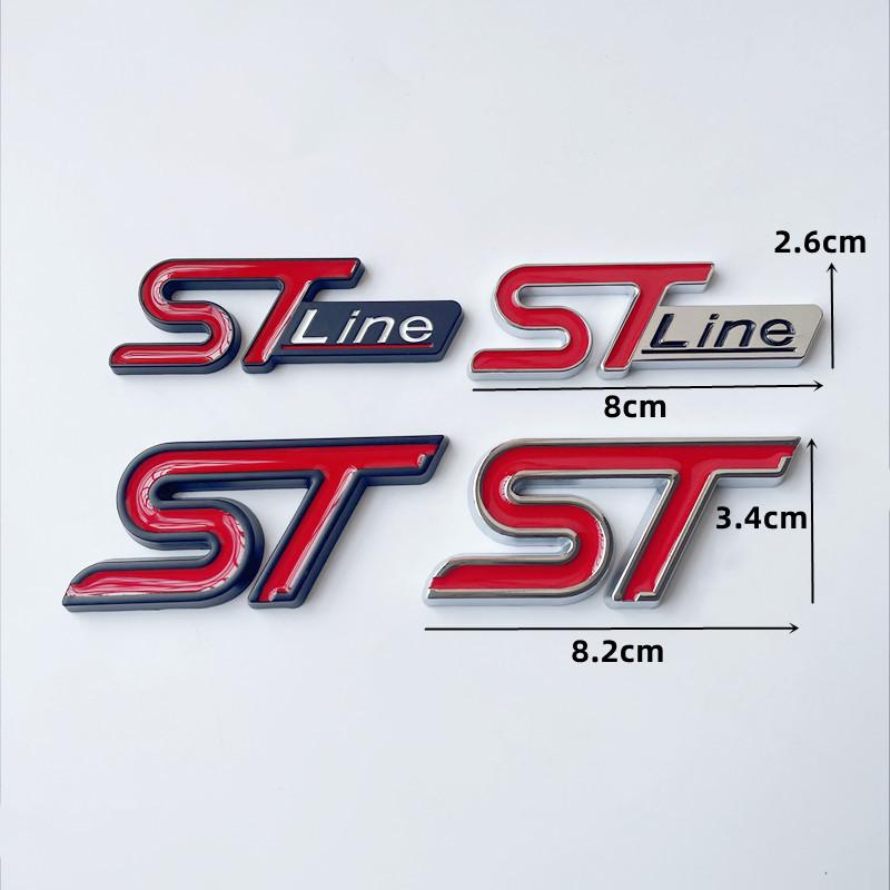3D Metal Logo ST Line Grill Emblem Car Trunk Badge For Ford Edge Puma Kuga Mondeo Fiesta Ecosport Focus ST Sticker Accessories