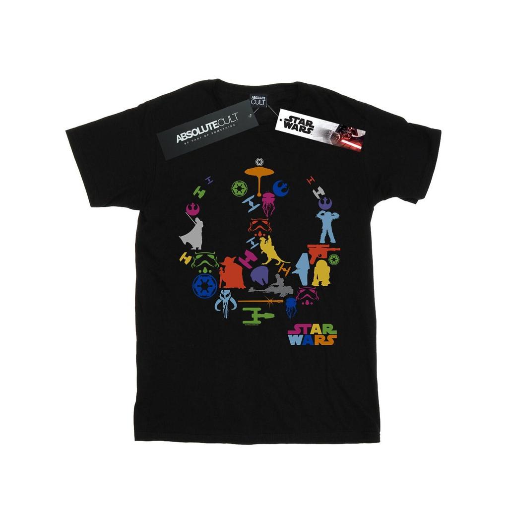 Star Wars Womens/Ladies Silhouette Collage Cotton Boyfriend T-Shirt