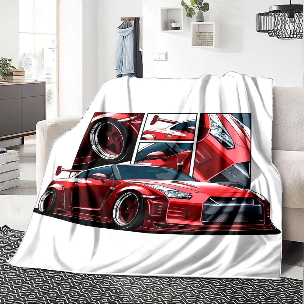 Racing Theme Printed Blanket - Perfect for Couch, Bed, Travel & Outdoor Use | Machine Washable, Cozy & Durable.