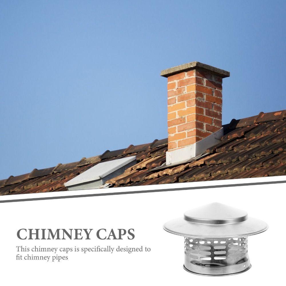 Stainles Steel Smoke Exhaust Pipe Rain Cap 75-200mm Stove Pipe Cover  Ventilation Ducts
