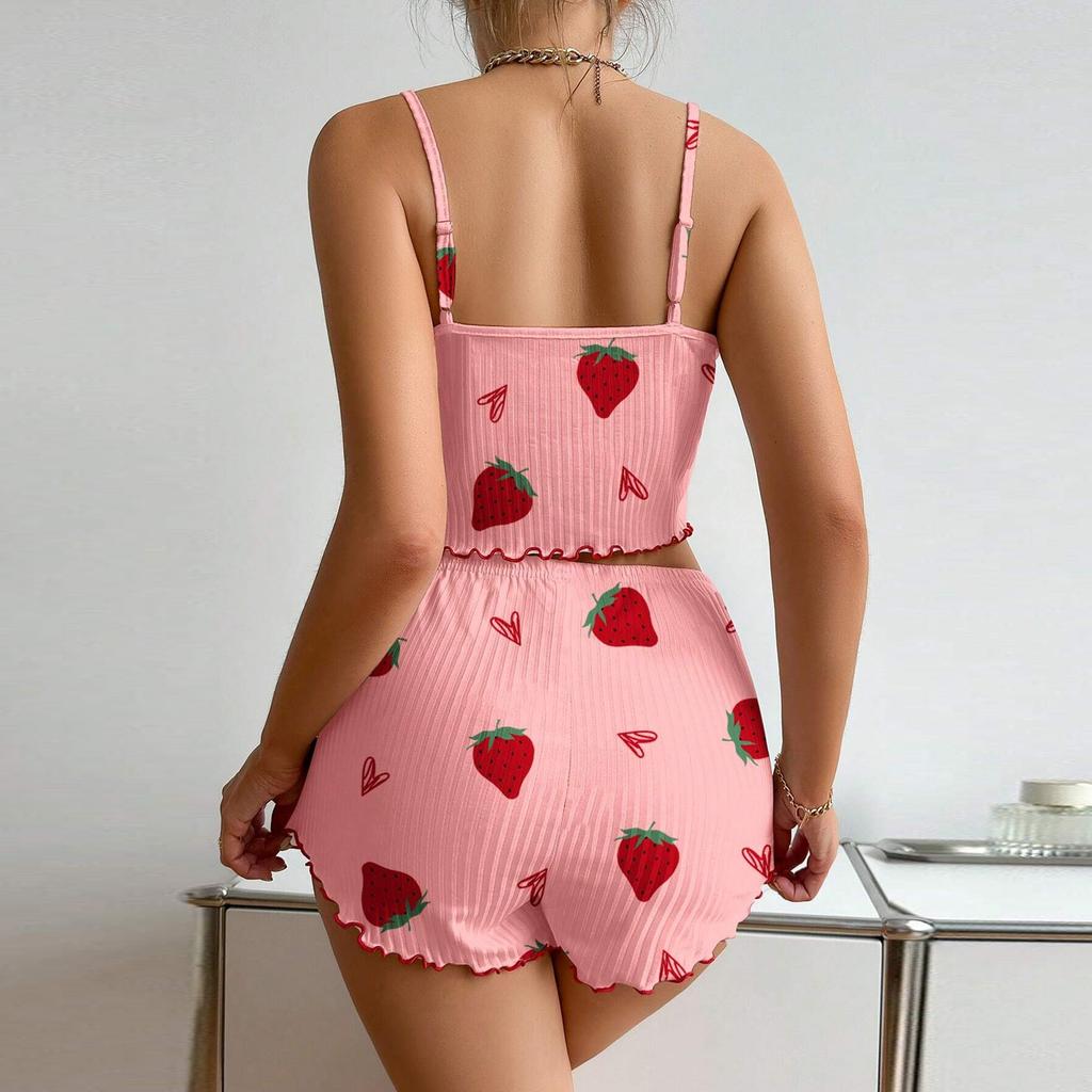 Women Soft 2 Piece Pajamas Set Sleeveless Shorts Set Loungewear Sets Pyjamas Nightwear