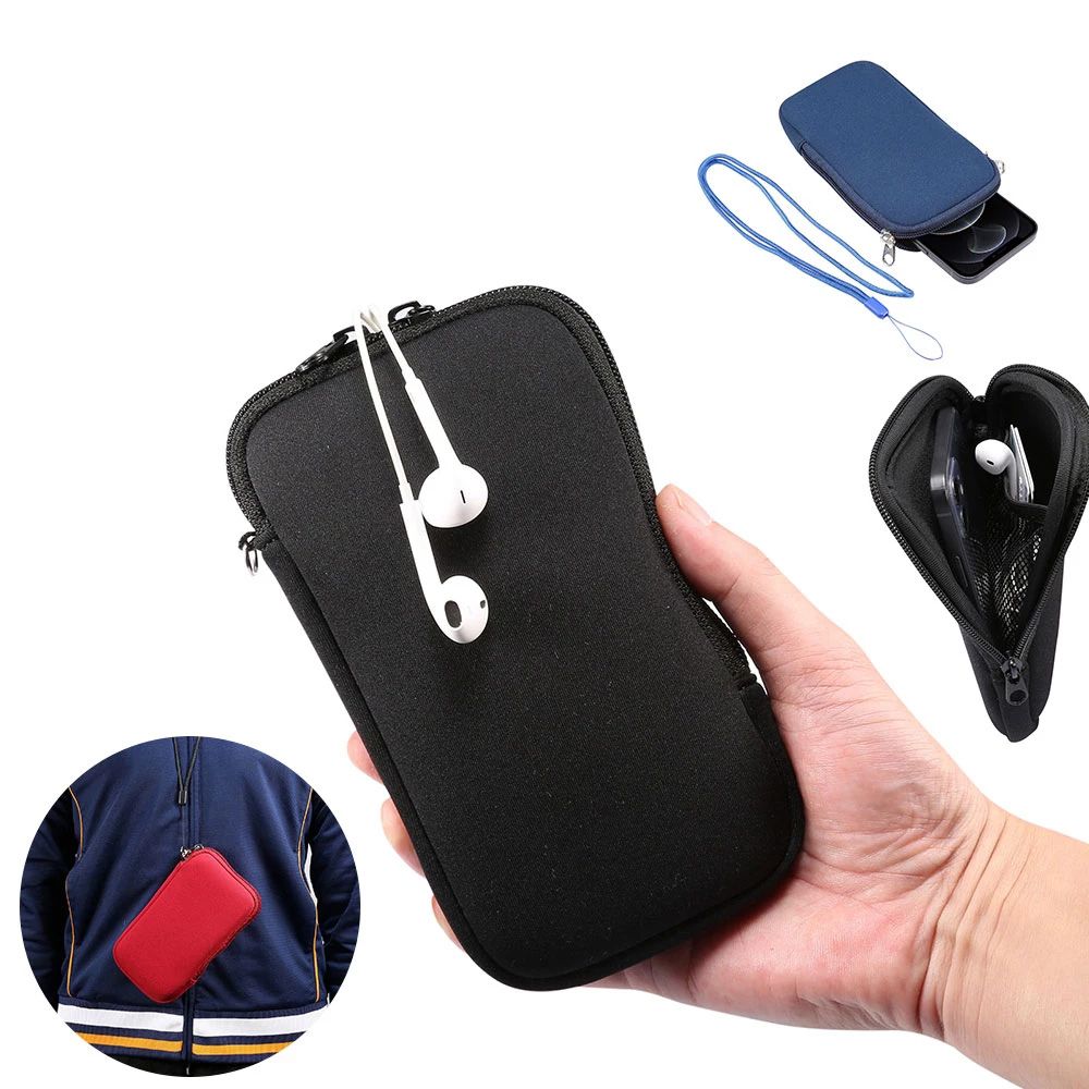 Mobile Phone Case 4.7-7.2 Inch Mobile Phone Bag Earphone Bag Neoprene Bag With Hanging Neck