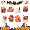 Halloween Capybara Ornaments Kawaii Resin Craft Desktop Decoration Mini Car Miniatures Figure Capybara Decor Party Guests Gift