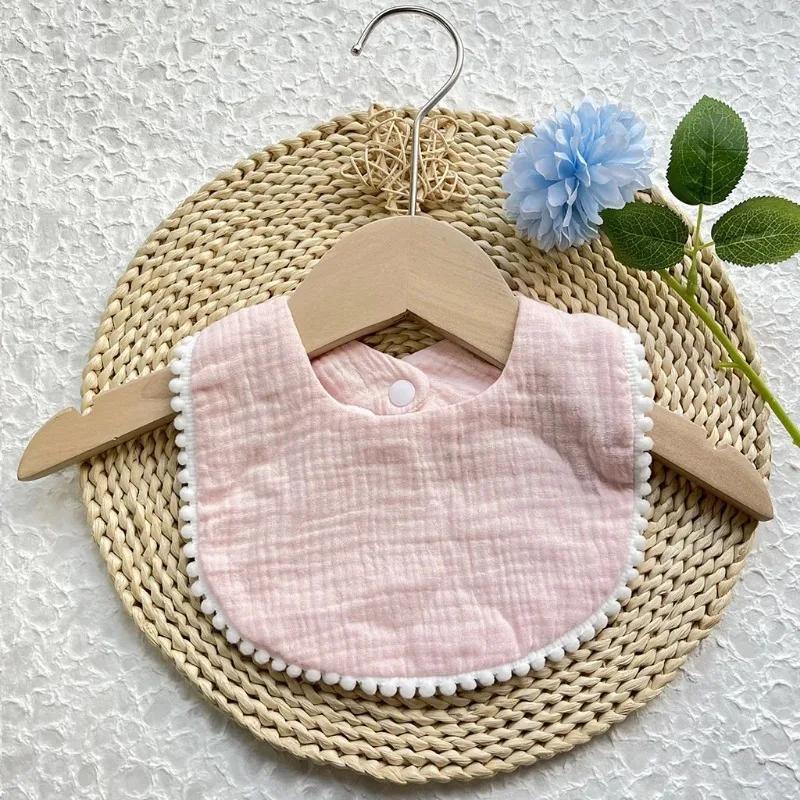 Мальчики и девочки, чистый сахарный хлопок, цветной, удобный слюнявчик, детское однотонное кружевное полотенце для слюнявчика, полотенце для слюнявчика, детские принадлежности