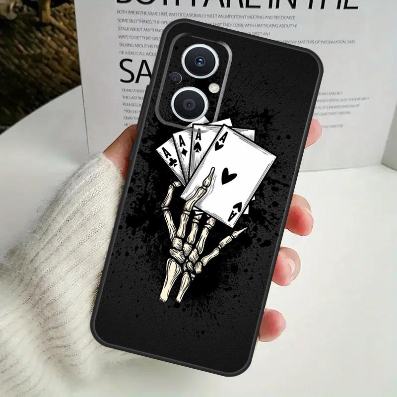 Чехол для игральных карт в стиле Покер для OPPO Reno 12F 13F 14F 10 11 12 13 14 Pro 8T 7 8 Lite OPPO Find X6 X5 X8 X9 Pro