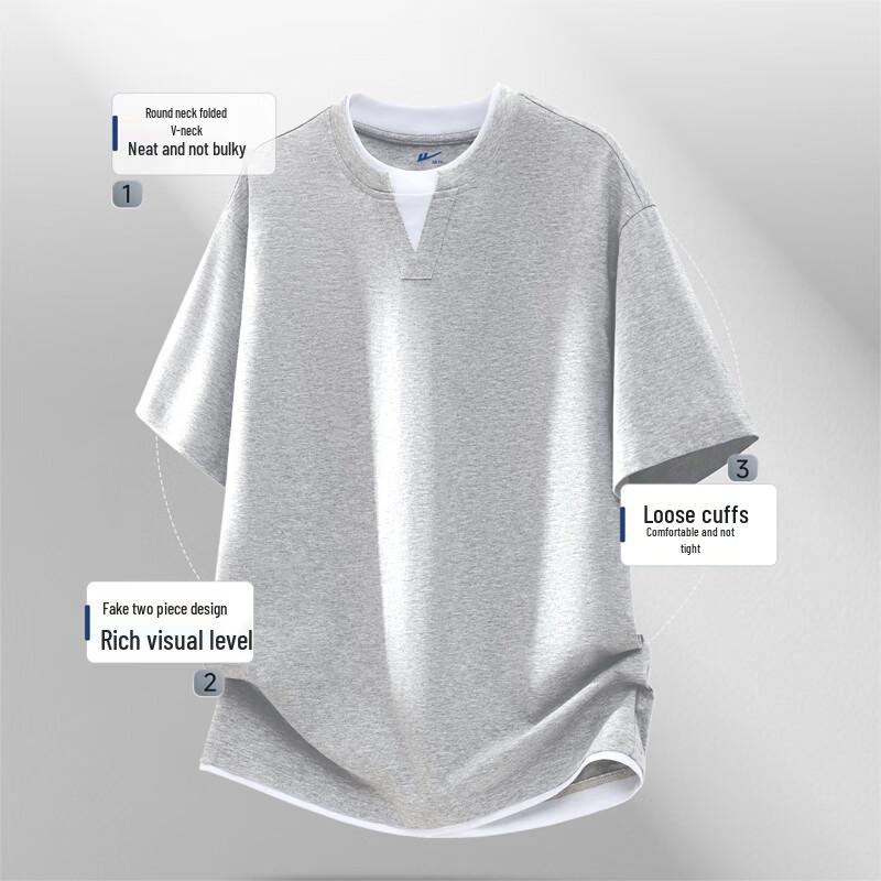 Warrior Men's Faux Two-Piece Cotton T-Shirt