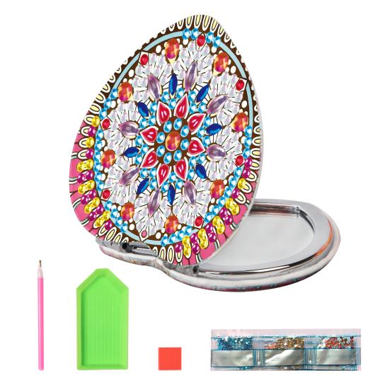 1 комплект алмазной живописи зеркало цветочный узор DIY портативное мини-зеркало для макияжа горный хрусталь