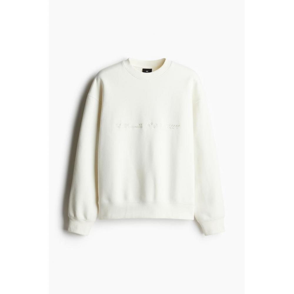 Толстовки HM Loose Fit Print, белая, Нью-Йорк