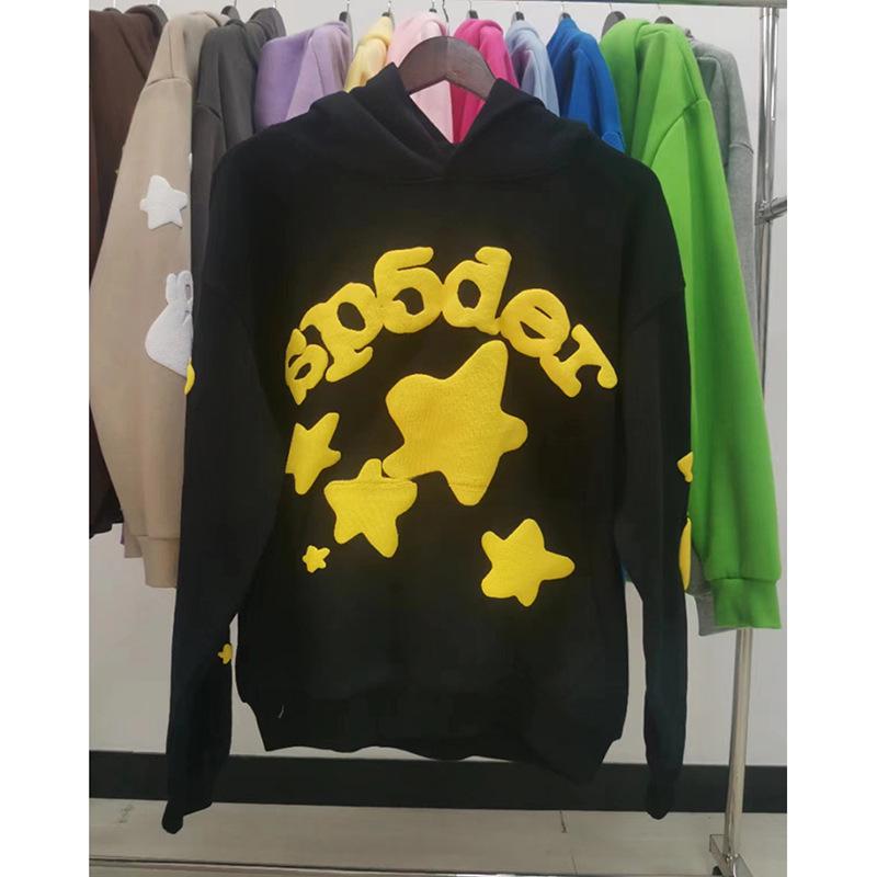 Heavyweight Spider Web Foam Print Fleece Hoodie (450G)