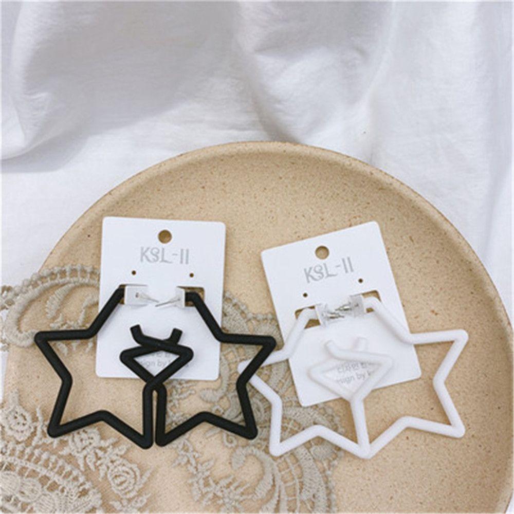 Винтажная Мода Индивидуальность Геометрические Серьги Красочная Звезда Яркая Флуоресценция Серьги-Кольца