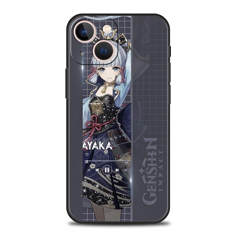 Genshin Impact Game Role для iPhone 11 12 13 15 14 Pro Max чехол для телефона X XR XS 7 8 Plus SE 2020 роскошный черный мягкий чехол Funda