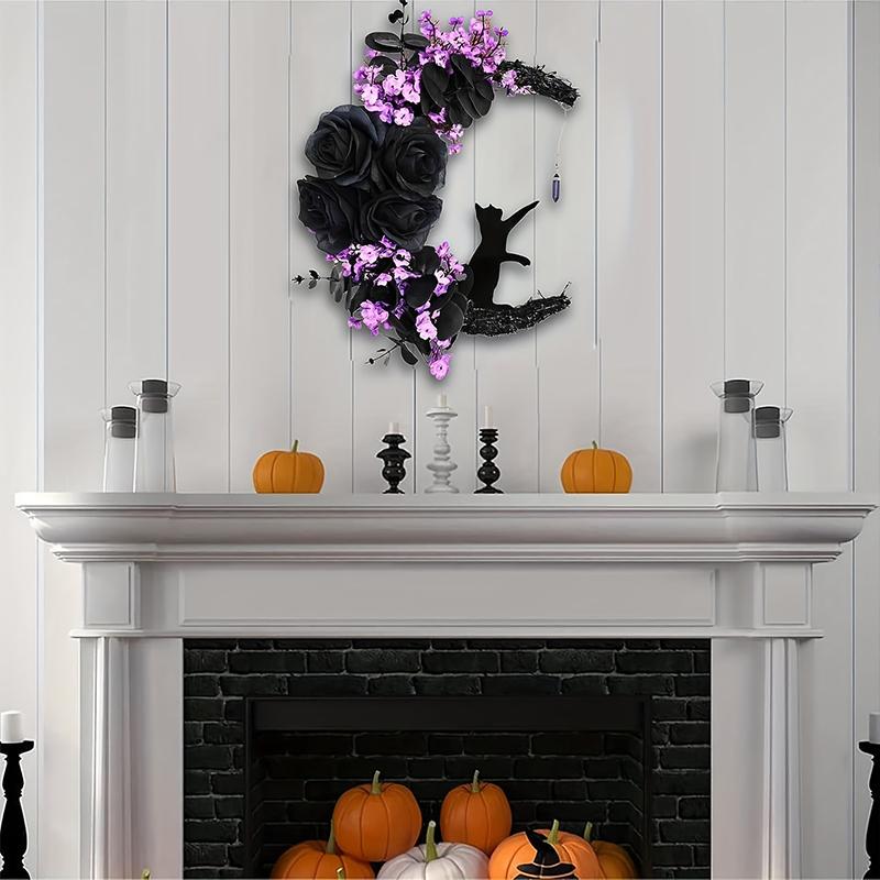 Хэллоуин Луна Кот Венок Дверь Висячие Украшения