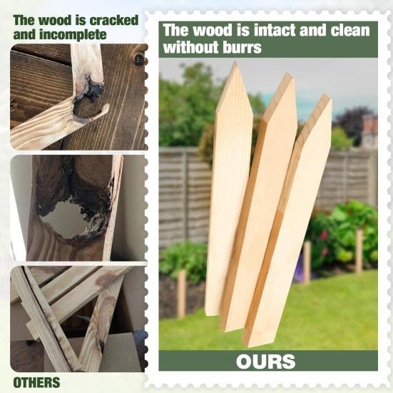 30 шт. деревянных садовых колышков, колышки для оценки и обследования, ландшафтные колышки для поддержки растений, садовых ограждений, границ обследования, базовых линий