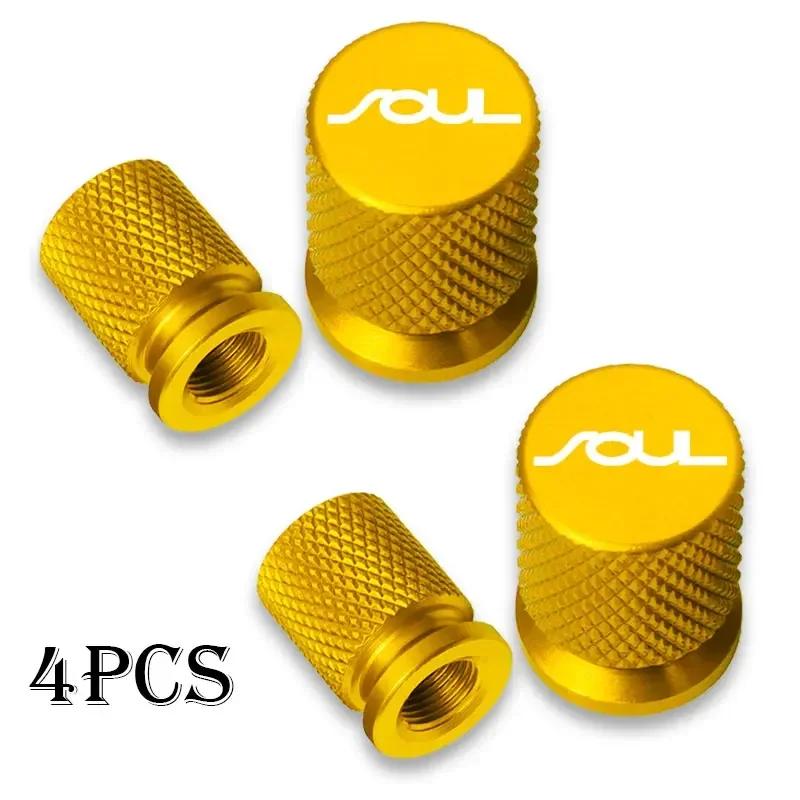 4pcs Car Wheel Tire Valve Caps Tyre Stem Covers Airdust Waterproof For KIA Soul Car Accessories MA5
