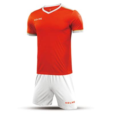 Комплект футбольной формы Kelme для юниоров, неоново-оранжевый с белым, размер 160, 3873001