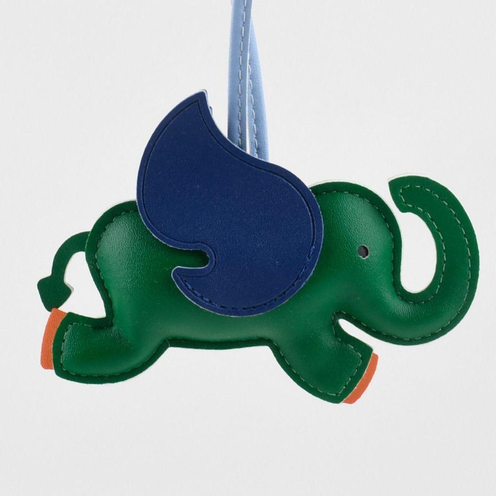 Animal PU Leather Hanger Car Keyring Bag Pendant Trendy Flying Wings Elephant Keychain  Women