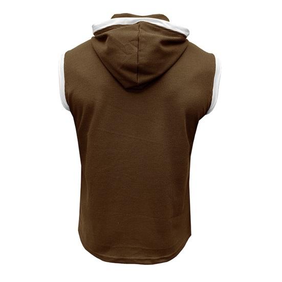 Мужская толстовка с капюшоном и регулируемыми пуговицами на шнурке, с капюшоном, без рукавов, в стиле пэчворк, цветной спортивный жилет, уличная одежда