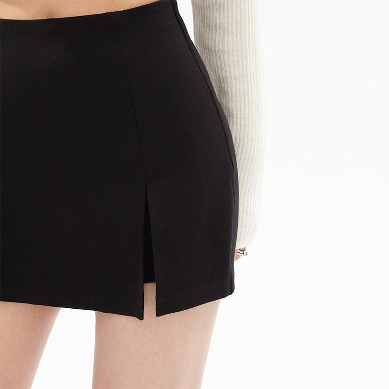 Сексуальные юбки с разрезом, женские черные модные облегающие юбки, универсальная уличная одежда, летняя женская асимметричная мини-сексуальная корейская Y2k