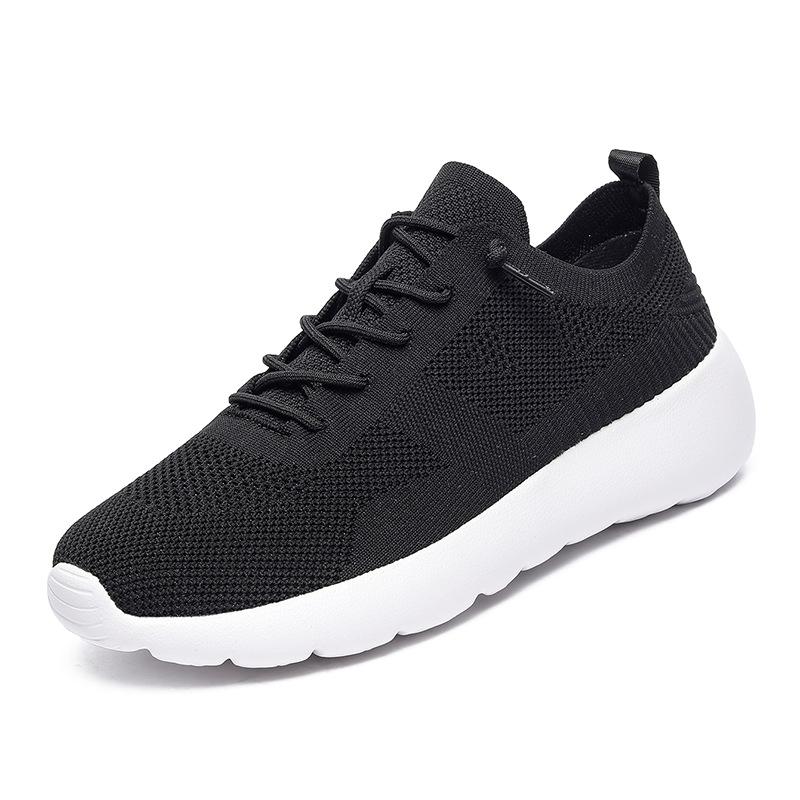 2024 кроссовки на шнуровке из ткани-мухи для мужчин и женщин, дышащие и легкие кроссовки для пары, сетчатые туфли на высокой эластичной платформе, обувь для通勤