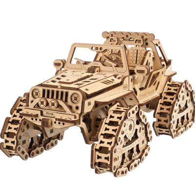Ugears 4WD гусеничный автомобиль 70204 деревянная головоломка модель для творчества без клея инструменты не требуются автомобиль для взрослых детей внедорожник