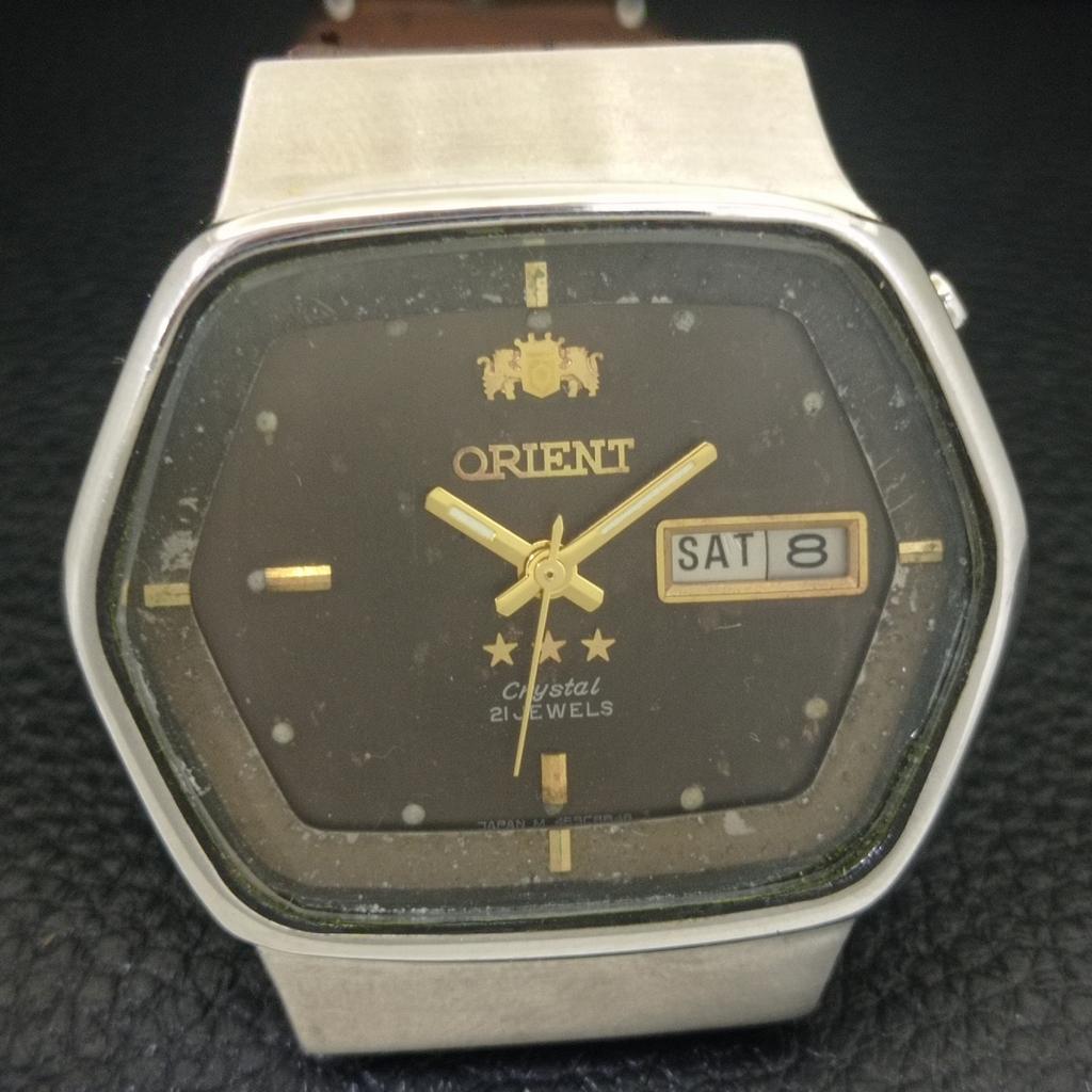 ЯПОНИЯ ВИНТАЖ ORIENT CRYSTAL АВТОМАТИЧЕСКИЕ 46943 МУЖСКИЕ ЧАСЫ С ОРИГИНАЛЬНЫМ ЦИФЕРБЛАТОМ a703470-1 R213c-a703470