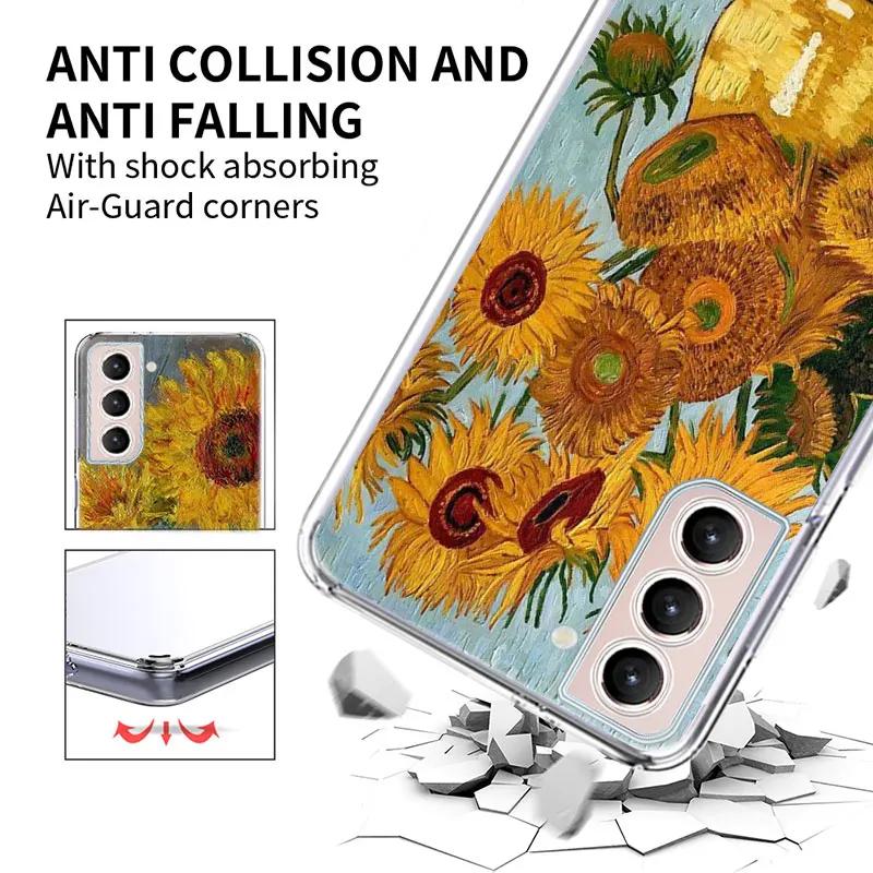 Чехол для телефона с масляной картиной Ван Гога для Samsung S25+ Edge Galaxy S24 FE S23 Ultra Capa Shell S22+ S21 Plus S20 FE Cover Силиконовый So