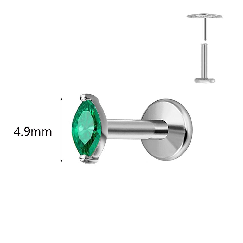 ASTM F136 G23 Титановый Пирсинг Кроличьи Ушки Серьга-Гвоздик Push In Безрезьбовой Лабрет 16/18/20G Хрящ Боди-Пирсинг