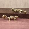 Gecko Figure Home Decor Small Ornaments Antique Brass Animal Figurines Tea Pet Desk Decorations Home Decor Accessories