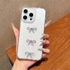 Прозрачный блестящий чехол-капля для iPhone16Promax Бант Яблоко 17 Модный